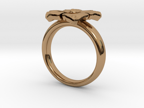 ring flower s 56 in Polished Brass