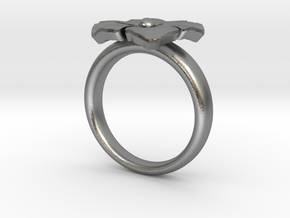 ring flower s 56 in Natural Silver