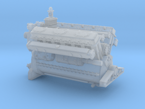 MAZ 537 V12 Engine  in Clear Ultra Fine Detail Plastic