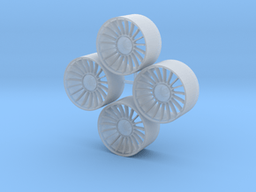 20'' Alpina wheels in 1/24 scale  in Clear Ultra Fine Detail Plastic