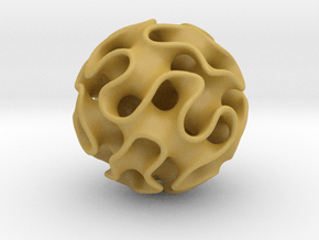 Gyroid Sphere in Tan Fine Detail Plastic