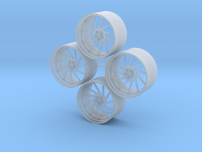 20'' Forgiato Direzione wheels in 1/24 scale in Clear Ultra Fine Detail Plastic