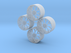 20'' Forgiato Drea wheels in 1/24 scale in Clear Ultra Fine Detail Plastic