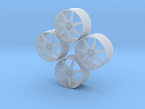 20'' Forgiato Fissato wheels in 1/24 scale in Clear Ultra Fine Detail Plastic