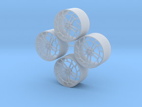 20'' Vossen LC2-C1 wheels in 1/24 scale in Clear Ultra Fine Detail Plastic