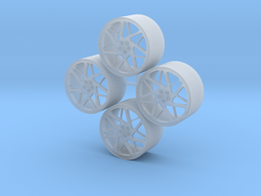 20'' Vossen LC-109T wheels in 1/24 scale in Clear Ultra Fine Detail Plastic