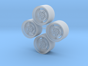 18'' Rotiform CHD-T wheels in 1/24 scale in Clear Ultra Fine Detail Plastic