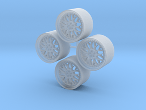 18'' Rotiform DAB wheels in 1/24 scale in Clear Ultra Fine Detail Plastic