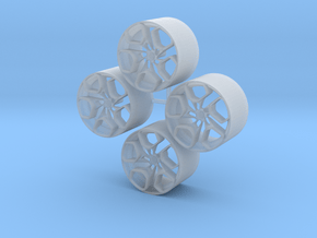 18'' Rotiform HUR-T wheels in 1/24 scale in Clear Ultra Fine Detail Plastic