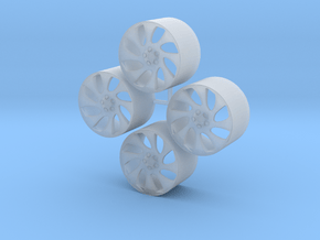 18'' Rotiform WRW wheels in 1/24 scale in Clear Ultra Fine Detail Plastic