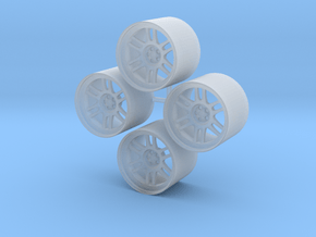 15'' Enkei RPF1 wheels in 1/24 scale in Clear Ultra Fine Detail Plastic