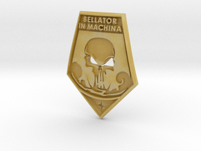 XCOM Badge: BELLATOR IN MACHINA in Tan Fine Detail Plastic