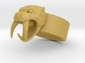 Angry Saber tiger Ring V01 in Tan Fine Detail Plastic