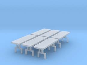6' Tables Set Up (6 Pack) in Clear Ultra Fine Detail Plastic