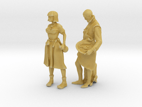Printle HV Couple 1368 - 1/87 - wob in Tan Fine Detail Plastic
