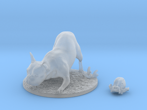 The Frenchie in Action Pose with Skull in Clear Ultra Fine Detail Plastic