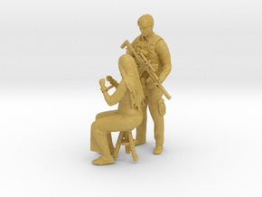 Printle CH Couple 1569 - 1/87 - wob in Tan Fine Detail Plastic