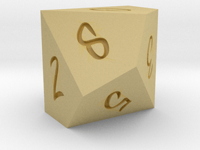 D10 Sharp Edge - Scribble Font in Tan Fine Detail Plastic