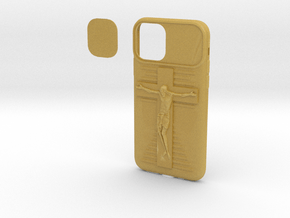 IPhone 11 Pro Jesus on Cross Cover in Tan Fine Detail Plastic