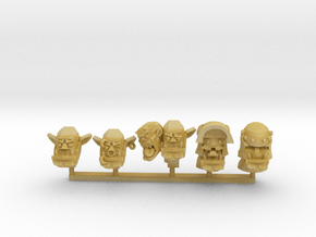 Orc Heads 1 in Tan Fine Detail Plastic