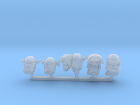 Orc Heads 1 in Clear Ultra Fine Detail Plastic