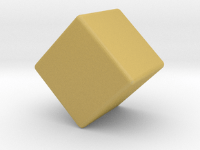 Miniature Cube 1 inch - Rounded 1mm in Tan Fine Detail Plastic