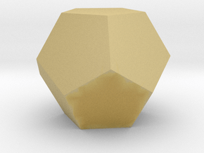 Dodecahedron 10mm in Tan Fine Detail Plastic