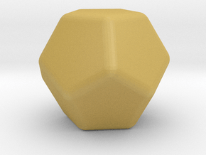 Dodecahedron 1 inch - Rounded 2mm in Tan Fine Detail Plastic