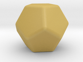 Dodecahedron Rounded V2 - 10mm in Tan Fine Detail Plastic