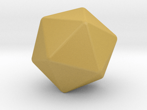 Icosahedron 1 inch - Rounded 1mm in Tan Fine Detail Plastic