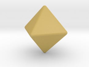 Octahedron 1 inch - Rounded 1mm in Tan Fine Detail Plastic