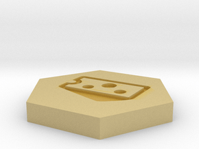 D2 Baffled Cheese Symbol Logo in Tan Fine Detail Plastic