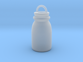 Milk Glass Bottle Keychain in Clear Ultra Fine Detail Plastic