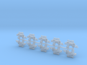 10x Flame Combination Weapons, Left and Right Hand in Clear Ultra Fine Detail Plastic