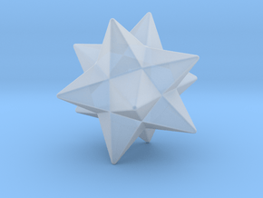 Small Stellated Dodecahedron - 10mm - Round V1 in Clear Ultra Fine Detail Plastic
