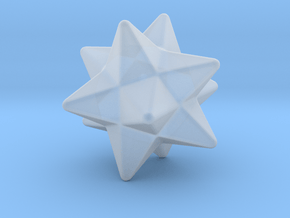 Small Stellated Dodecahedron - 10mm - Round V2 in Clear Ultra Fine Detail Plastic