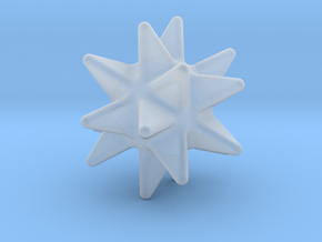 Great Stellated Dodecahedron - 10 mm - Rounded V2 in Clear Ultra Fine Detail Plastic