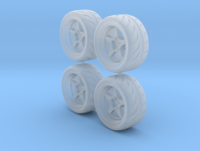 1:24 Ken Block Hoonifox Wheels in Clear Ultra Fine Detail Plastic