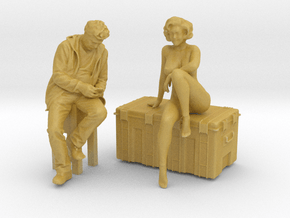 Printle CP Couple 1821 - 1/87 - wob in Tan Fine Detail Plastic