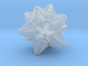 Great Icosahedron - 1 Inch - Rounded V2 in Clear Ultra Fine Detail Plastic