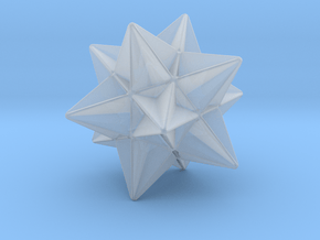 Great Icosahedron - 10 mm - Rounded V1 in Clear Ultra Fine Detail Plastic