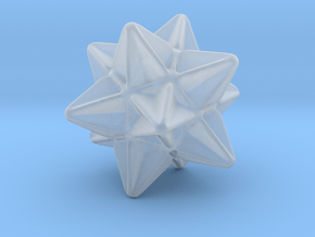 Great Icosahedron - 10 mm - Rounded V2 in Clear Ultra Fine Detail Plastic