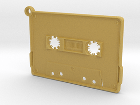 Cassete tape keychain in Tan Fine Detail Plastic