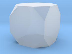 Truncated Cube - 1 Inch in Clear Ultra Fine Detail Plastic
