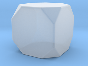 Truncated Cube - 10mm - Rounded V2 in Clear Ultra Fine Detail Plastic