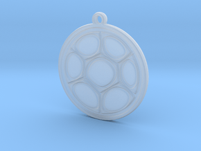 Abstract circle pendant in Clear Ultra Fine Detail Plastic