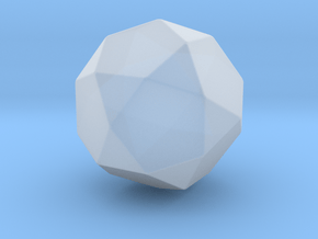 Icosidodecahedron - 1 Inch - Rounded V1 in Clear Ultra Fine Detail Plastic