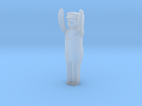 Capsule Worker bent arms p4 in Clear Ultra Fine Detail Plastic