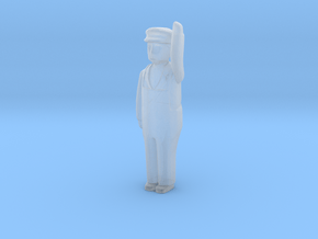 Capsule Worker bent left arm 3 in Clear Ultra Fine Detail Plastic