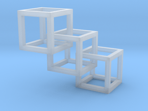 Triple Geometric Cube Pendant  in Clear Ultra Fine Detail Plastic